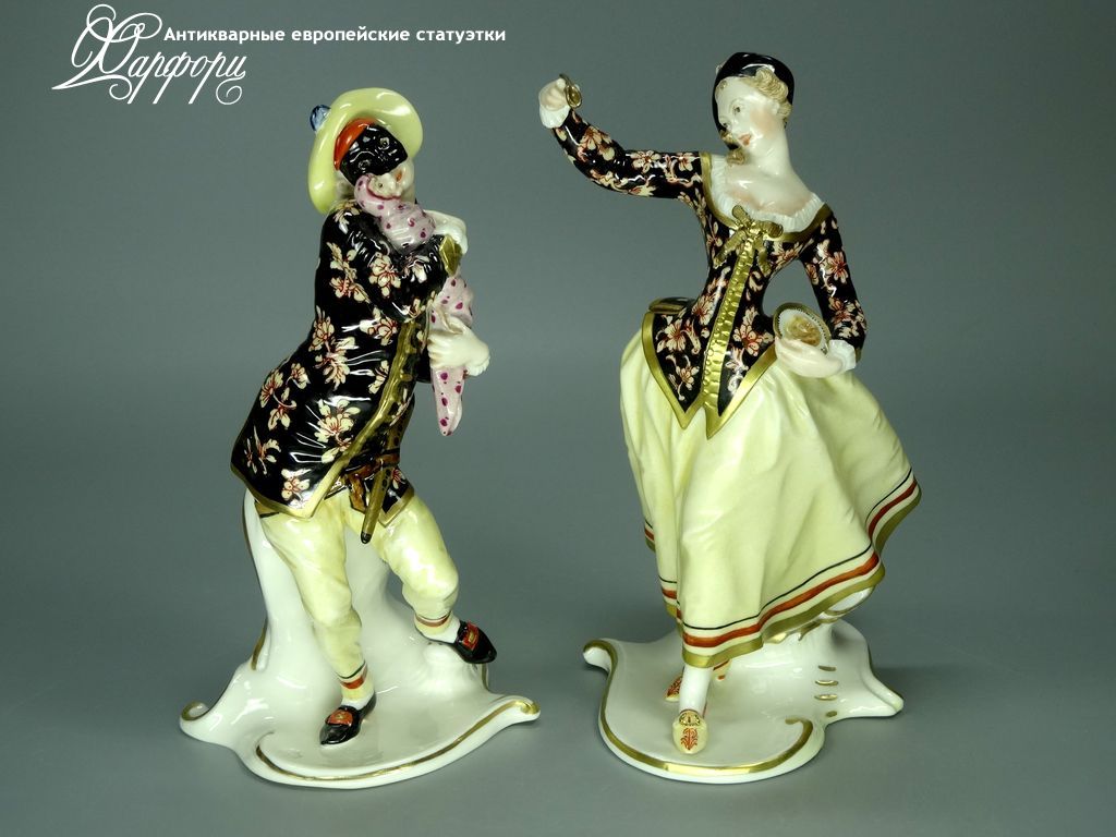 Купить фарфоровые статуэтки Nymphenburg, Commedia dell’arte, Германия